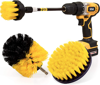 #ad 4 Pack Drill Scrub Brushes Cleaning Extended Long Attachment Power Scrubber $9.62