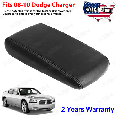 #ad Fits 2008 2009 2010 Dodge Charger Center Console Lid Armrest Vinyl Cover Black $16.99