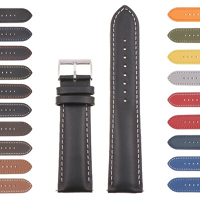 #ad StrapsCo Classic Mens Leather Watch Band Quick Release Men#x27;s Strap $15.99