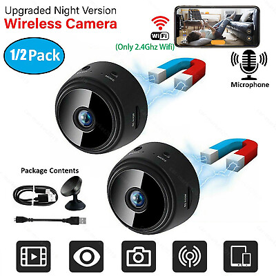 #ad Mini Wireless Spy Camera Wifi IP Cam Magnetic Home Office Security Night Vision $12.90