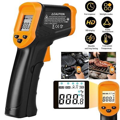 #ad Helect Infrared Thermometer Non contact Digital Laser Infrared Temperature Gun $10.49