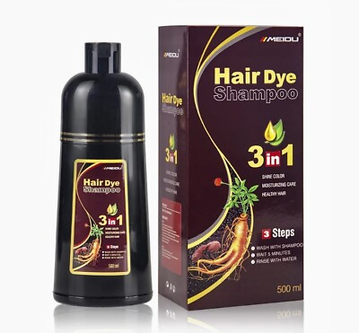 #ad 500ml Permanent Chestnut Brown Hair Shampoo Natural Fast Hair Dye $17.99