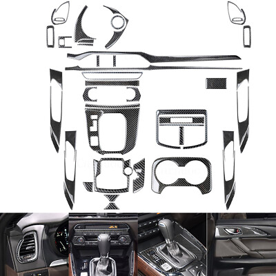#ad 50pcs For Mazda CX 9 Carbon Fiber Full Kits Interior Cover Trim Set $194.37