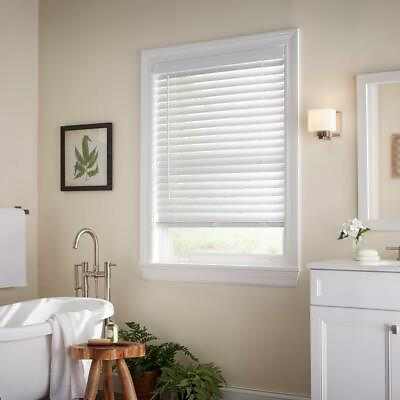 #ad CUSTOM CUT Sizes Home Decorators White Cordless 2quot; Premium Faux Wood Blinds $85.00