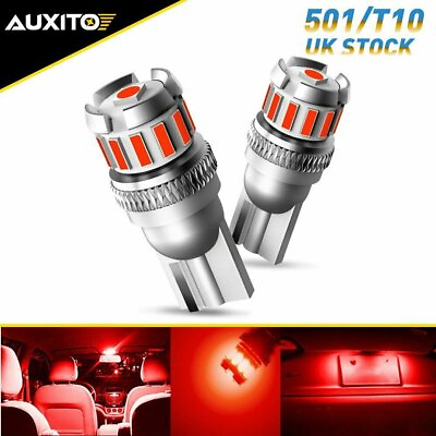 #ad 2x LED 5W SIDE LIGHT LOAD RESISTOR NO ERROR 501 W5W T10 FREE CANBUS SEAT RED GBP 7.99