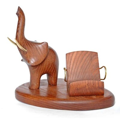 #ad Hand Carved Stand for Mobile Smartphone Universal Handmade Animal Elephant $49.99