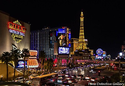 #ad After Dark Along the Strip Las Vegas Nevada 2012 Giclee Photo Print $10.00