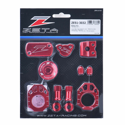 #ad Zeta Red Anodized Billet Aluminum Covers Clamps Caps Plugs Kit ZE51 3032 $136.95