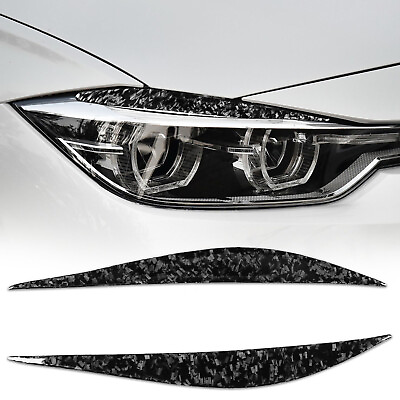#ad Car Headlight Eyelids Eyebrow Forged Carbon For BMW F30 3 SERIES 328i 2012 2018 $32.84