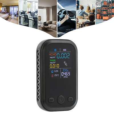 #ad #ad 5 in 1 Air Quality Monitor CO2 Meter Carbon Dioxide Level TVOC HCHO Detector USB $20.00