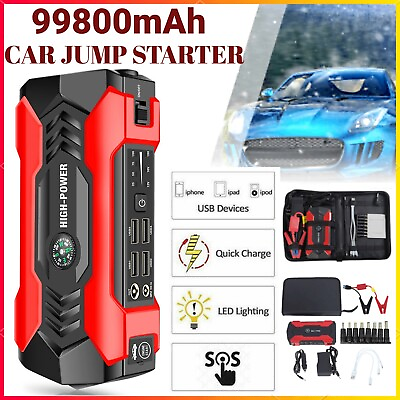 #ad 99800mAh Car Jump Starter Booster Jumper Box Power Bank Battery Charger Portable $39.90