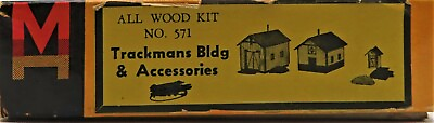 #ad MODEL HOBBIES NO. 571 ALL WOOD KIT TRACKMANS BIDG amp; ACCESSORIES HO SCALE $30.99
