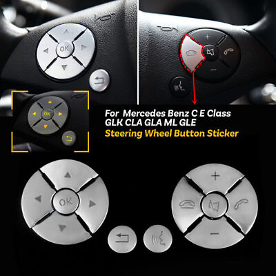 #ad 12Pcs set Steering Wheel Button Trim Cover Sticker For Benz C Class E Class W212 $13.99