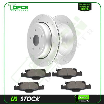 #ad 4X Ceramic Brake Pads and 2X Rotors Rear For Jeep Grand Cherokee 2012 2017 $104.10