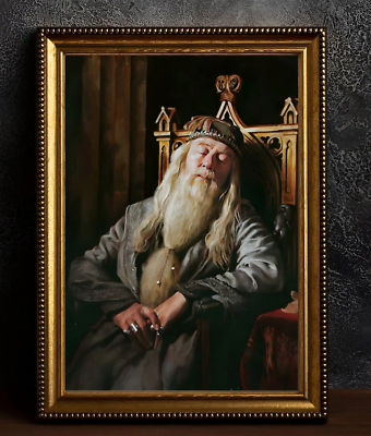 #ad Dumbledore Portrait Poster Hogwarts Professor Vintage Wizard School Poster $30.99