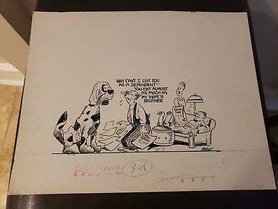 #ad Original Al Banx J. Albert Banks pen and ink cartoon. 11 x 14. $185.00