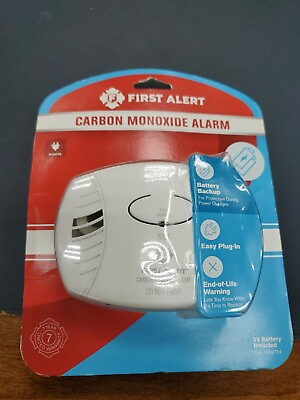 #ad First Alert Carbon Monoxide Alarm Easy Plug In 9V Battery Backup Included SEALED $26.99