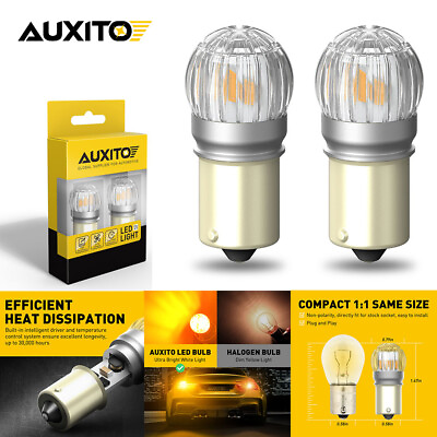 #ad 2* Auxito Super Bright 7506 1156 Amber LED Rear Turn Signal Light Bulbs Yellow $17.29