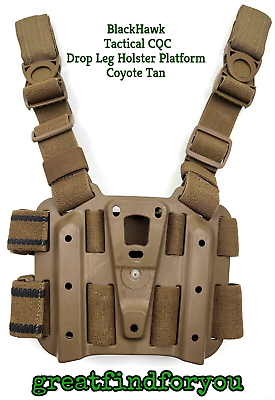 #ad NEW BlackHawk Serpa Tactical CQC Drop Leg Holster Platform Coyote Tan Thigh $19.99