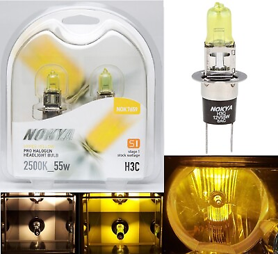#ad Nokya 2500K Yellow H3C 64146BC Nok7659 55W Two Bulbs Head Light Replace JDM Lamp $24.70