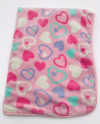 #ad Northpoint Baby Blanket Heart Plush Fleece Pink $9.99