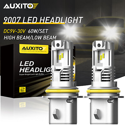 #ad 9007 120W LED Headlight Bulbs Conversion Kit Hi Low Beam Bulb Super White 6000K $41.59