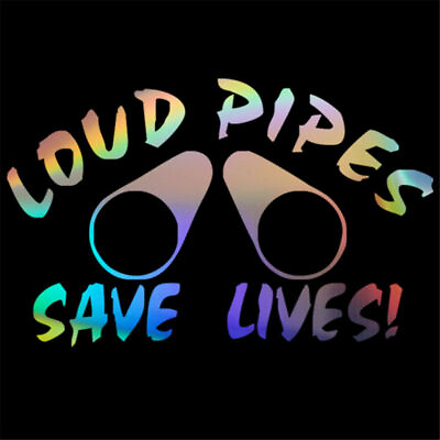 #ad 2x LOUD PIPES SAVE LIVES Funny Stickers Car Window Motorcycle Truck Vinyl Decal $4.39