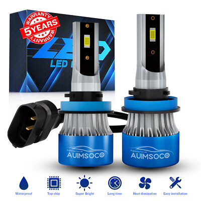 #ad H8 H11 LED Headlight Super Bright Bulbs Conversion Kit 6500K White LOW BEAM 2x $29.99
