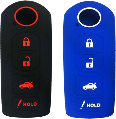 #ad 2Pcs Silicone Key Fob Cover Case Skin Jacket Remote Keyless Shell Protector for $18.49