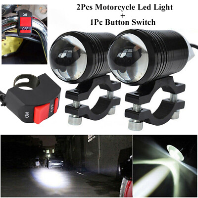 #ad 2pcs Bright Motorcycle Fog Lights LED Headlight Driving Spot Work Lamp Durable $15.21