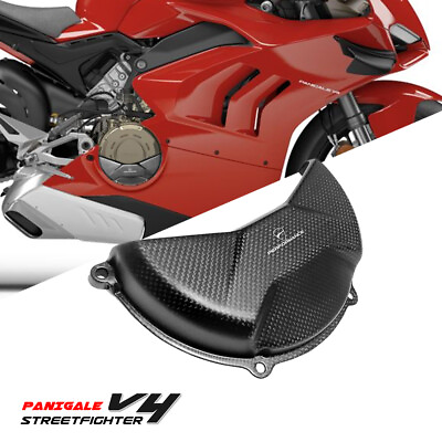 #ad for Ducati Panigale V4 R S Carbon Fiber Engine Cover Guard Stator Protector $129.19
