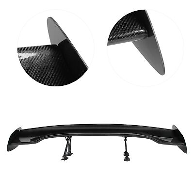#ad 3D Carbon Fiber Rear Trunk Spoiler Tail Wing For GT Style Glossy Black Universal $587.26