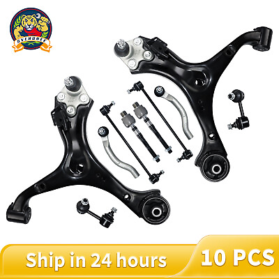 #ad 10pcs Lower Control Arm With Ball Joint Sway Bar Link Tie Rod for 2013 15 Civic $118.97