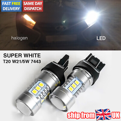 #ad 2x W21W 582 7440 LED XENON White Sidelight Daytime Running Lights DRL Bulbs UK GBP 10.29