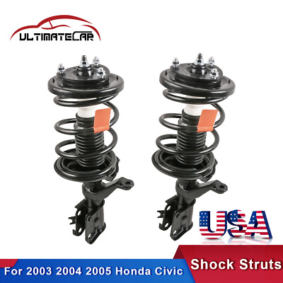 #ad 2Pcs Front Complete Shocks Struts Absorbers For 2003 2004 2005 Honda Civic 1.7L $147.96
