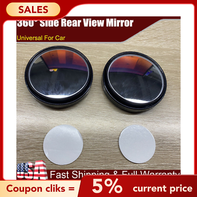 #ad Universal Blind Spot Mirrors Round HD Glass Convex 360° Side Rear View Mirror x2 $4.19