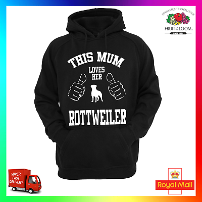 #ad This Mum Loves her Rottweiler Hoodie Funny Xmas Cute Pet Puppy Smart hoody Dog GBP 24.99