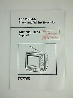 #ad Skytek Portable Black and White Television Manual $9.49