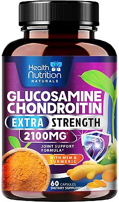 #ad Glucosamine Chondroitin Turmeric MSM Triple Strength Joint Support 2100mg $13.12