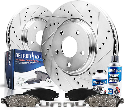 #ad 277Mm Front Drilled and Slotted Disc Brake Kit Rotors W Ceramic Pads W Hardwar $146.99