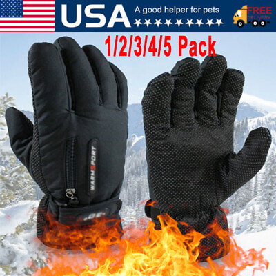 #ad Mens Winter Thermal Warm Waterproof Ski Snowboarding Driving Work Gloves Lot $5.99
