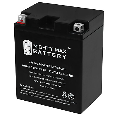 #ad Mighty Max YTX14AH BS 12V 12Ah Battery Replacement for BTX14AH BS Powersport $42.99