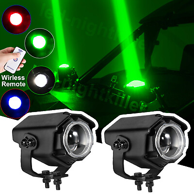 #ad 2X Laser RGBW LED Whip Lights Whipless Antenna Remote UTV ATV Can Am Polaris RZR $249.00