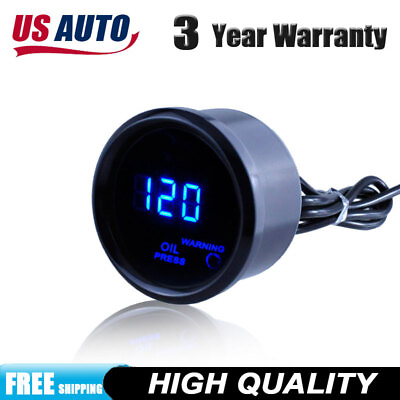 #ad 0 120 Psi Digital Analog LED Car Oil Pressure Gauge Meter with Sensor 2quot; 52mm $23.62