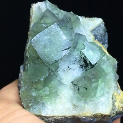 #ad 343g Natural Translucent Green Cube Fluorite Crystal Quartz Mineral Specimen $38.48