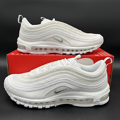 #ad Nike Air Max 97 Triple White Wolf Grey Sneakers 921826 101 Men#x27;s Sizes NEW $119.97
