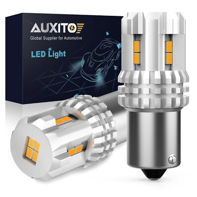 #ad AUXITO LED Turn Blinker Signal Light 1156 Amber 7506 Yellow Bright DRL Bulbs 2pc $15.09