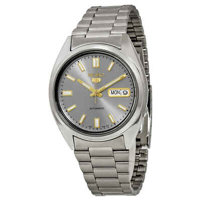 Seiko 5 Automatic Grey Dial Stainless Steel Men#x27;s Watch SNXS75 $109.98