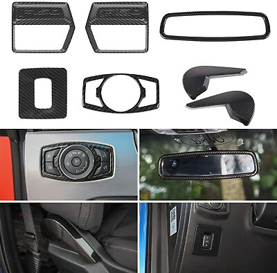 #ad 7x Interior Accessories Decoration Trim Panel Cover Kit for Ford F150 2015 2020 $75.99