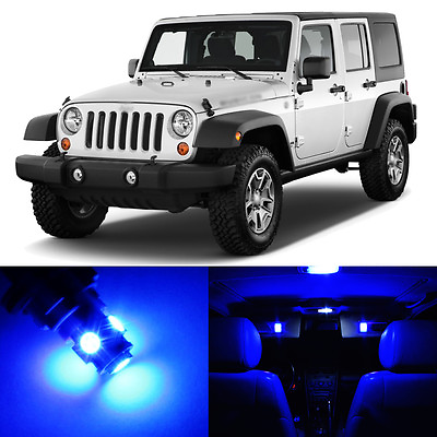 #ad 8 x Blue LED Interior Light Package For 2007 2018 Jeep Wrangler PRY TOOL $10.99